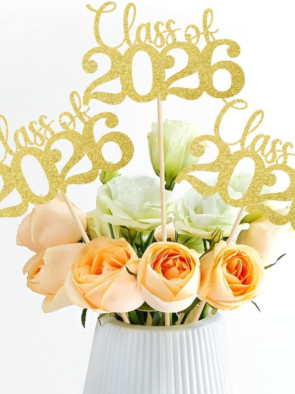 Graduation Decorations Class of 2026, 12 PCS Gold Double-Sided Graduation Center